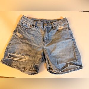 American Eagle Light Blue Ripped Denim Shorts